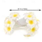 abordables Guirlandes lumineuses à piles-Guirlande lumineuse élégante en forme de plumeria pour réception de mariage, guirlande lumineuse à fleurs de 1,5 m pour mariages de Noël&amp;amp;décorations pour la maison
