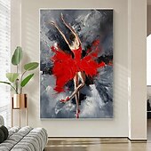 ieftine Picturi Abstracte-pictură în ulei pictată manual dreptunghi artă perete dansatoare abstractă pictură pe pânză decorarea casei decor cadru întins gata de agățat