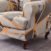 preiswerte Sesselabdeckung &amp; Armless Chair Cover-weicher, elastischer Tigerbankbezug, Freizeithockerbezug, karierter Rundum-Sofastuhlbezug