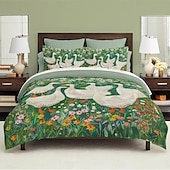 economico Set copripiumino-cartone animato fiori estivi animali tessuto spazzolato addensato letto matrimoniale copripiumino accogliente set aiuola set da 2 pezzi set da 3 pezzi peluche corto leggero e morbido