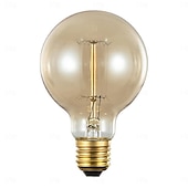 voordelige Gloeilamp-1/2 stuks 40w edison lamp g80 g95 g125 dimbare retro lamp e27/e26 basis antieke rechte lamp amber glas 2200k warm gele gloeilamp gebruikt voor huisverlichting decoratie ac110v ac220v