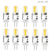זול נורות דו-פיניות לד-10 יחידות g4 נורת led 2w ללא הבהוב ac/dc 12v 2835smd מנורת סיליקון בהירה 8led לבן חם 360 מעלות זווית נורת led עבור נברשת תליון