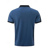 cheap Men&#039;s Classic Polo-Men&#039;s Golf Shirt Golf Polo Work Casual Lapel Short Sleeve Basic Modern Color Block Patchwork Button Spring &amp; Summer Regular Fit Wine Navy Blue sky blue Gold Beige Coffee Golf Shirt