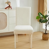 abordables Funda para silla de comedor-Funda elástica para silla de comedor, funda para silla de comedor con respaldo alto, funda para silla de hotel para banquete de boda, funda para silla de jacquard lisa, funda elástica para silla