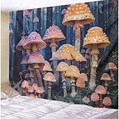 billige Trippy billedvev-sopp trehus hengende billedvev veggkunst stor billedvev veggmaleri dekor fotografi bakteppe teppe gardin hjem soverom stue dekorasjon