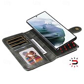Недорогие Чехлы для Samsung-телефон Кейс для Назначение SSamsung Galaxy S24 S23 S22 S21 S20 Ultra Plus FE S25 Ультра Кошелек для карт Съемный Магнитный Молния Ретро ТПУ Кожа PU