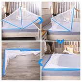 baratos Dossel e Cortinas de Cama-Dobrável portátil criptografado mosquiteiro adulto estudante dormitório mosquiteiro crianças único duplo portátil instalação-livre mosquiteiro capa
