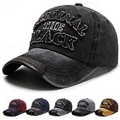 billige Baseballcaps for menn-Herre Baseballcaps Solhatt Trucker Hat Svart Navyblå Bomull Broderi Årgang Mote Fritid Gate Daglig Bokstaver Justerbare Solkrem Pustende