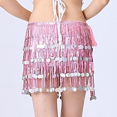 billige Magedanskostyme-Magedans Dansetilbehør Belte Glimmer Holder Ledning Ren Farge Dame Ytelse Trening Høy Polyester Paljetter