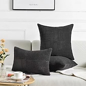 economico Tendenze cuscini-morbidi cuscini decorativi in velluto a coste a punto croce con decorazioni rustiche bohémien, morbide custodie quadrate per divano letto