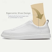 levne Pánské tenisky-pánské bílé kožené slip-on tenisky – minimalistický design s pohodlnou podrážkou pro běžné nošení