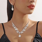 levne Sady šperků-Sady šperků 3ks Štras Slitina Náušnice Náhrdelníky Dámské Elegantní Vinobraní Módní Geometrické Geometrický Sada šperků Pro Svatební Párty Výročí