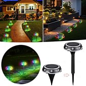 abordables Éclairages pour allées-Lampe enterrée solaire RVB aucun câblage requis éclairage automatique économie d&#039;énergie installation facile lumière LED solaire lampe de pelouse extérieure décoration d&#039;allée fournitures de jardin