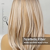 cheap Synthetic Trendy Wigs-Layered Wigs for Women Synthetic Wig Wigs with Bangs Synthetic Long Hair Blonde Black Brown Dark Brown Light Brown