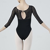 voordelige Balletkleding-Ballet Turnpakje / Onesie Kant Pure Kleur Gesplitst Dames Prestatie Opleiding Halve mouw Hoog Katoenmix