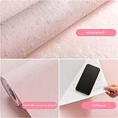 cheap Solid Color Wallpaper-Modern Vinyl Waterproof Removable Smooth Wallpaper Sticker Self-Adhesive Contact Paper for Furniture Stickers Kitchen Living Room 300x60cm
