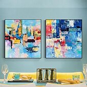 voordelige Abstracte schilderijen-grote wandkunst origineel met de hand geschilderd eigentijds abstract schilderij horizontaal verticaal enorm formaat kunst helder kleurrijk canvas kunst voor thuis kamerdecoratie