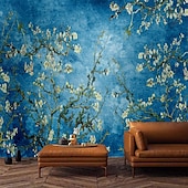 cheap Wallpaper-Cool Wallpapers Bluer Flowers Wallpaper Wall Mural Wall Covering Sticker Peel and Stick Removable PVC/Vinyl Material Self Adhesive/Adhesive Required Wall Decor for Living Room Kitchen Bathroom