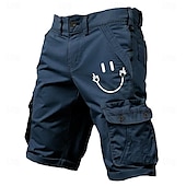 cheap Men&#039;s Graphic Cargo Shorts-Men&#039;s Cargo Shorts Multiple Pockets Graphic Smile Printed Outdoor Short Sports Classic Micro-elastic Shorts