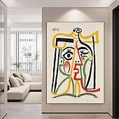 billiga Människomålningar-pablo picasso oljemålning handgjord pablo picasso tete de femme oljemålning handmålad vertikal berömda pablo picasso människor vintage modern målning