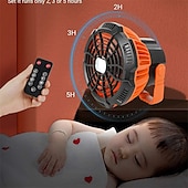 cheap Camping Lights &amp; Lanterns-Battery Operated Fan with Light for Camping Tent &amp; Hammock, 2 in 1 Remote USB Rechargeable Small Desk Fan With LED Lighting &amp; Hanging Hook for Outdoor Camping, Office