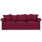 baratos Cobertura de Sofa-Capa de Sofá de Veludo de 3 Lugares Sólida Almofadada