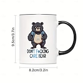 economico Tazze e tazzine-1pc divertente tazza da caffè con orso nero novità tazza da caffè tazza divertente stile coppia tazza da caffè divertente tazza da caffè divertente per gli amici tazza in ceramica da 11 once estate