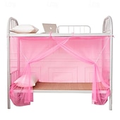 cheap Bed Canopies &amp; Drapes-Mosquito Net Density Strap Student Dorm Mosquito Net Solid Color White Courtyard Wedding Mosquito Netting Include Pair of Rope Mosquito Prevention Hooks Mosquito Netting