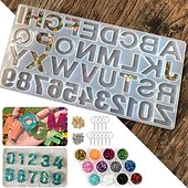 abordables Anti-Stress-goutte à goutte adhésif pendentif miroir moule en silicone bricolage résine époxy clé pendentif outil lettre silicone moule