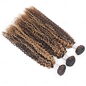 economico 3 ciocche di capelli veri tessitura-mette in risalto i capelli umani p4/27 ricci ondulati bundle 3 bundle 300g extension per capelli