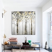 voordelige boom olieverfschilderijen-bos schilderij handgemaakte rustieke muur decor bruin goud bruin witte berk esp boom landschap schilderij abstract canvas paneel textuur boom schilderij artwork beeldende kunst wanddecoratie