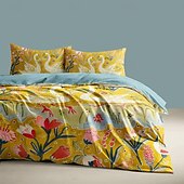 economico Set copripiumino-cartone animato fiori estivi animali tessuto spazzolato addensato letto matrimoniale copripiumino accogliente set aiuola set da 2 pezzi set da 3 pezzi peluche corto leggero e morbido