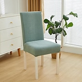 abordables Funda para silla de comedor-Funda elástica para silla de comedor, funda para silla de comedor con respaldo alto, funda para silla de hotel para banquete de boda, funda para silla de jacquard lisa, funda elástica para silla