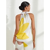 Χαμηλού Κόστους Γραφικό Τανκ-Γυναικεία Φλοράλ Διακοπές Καθημερινά Ρούχα Καθημερινά Αμάνικο Λευκό Άνθινο Στυλ Αμάνικο Λαιμός Καλοκαίρι