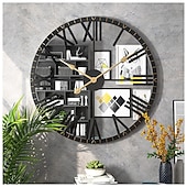 baratos Decoração de Parede-relógios de parede para sala de estar relógios de parede decorativos para decoração relógio de parede moderno espelhado com moldura de algarismos romanos relógios grandes para decoração de parede de