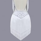 cheap Latin Dancewear-Latin Dance Dress Crystals / Rhinestones Women&#039;s Girls&#039; Performance Training Sleeveless High Stretch Yarn