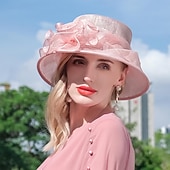 ieftine pălării de petrecere-Palarie In Pălărie Vară Clop Palarie de soare Nuntă Petrecere ceai Elegant Nuntă Cu Culoare Pură Partea Dantela Diadema Articole Pentru Cap