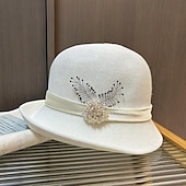 economico Fascinator-fascinators berretto Copricapo Acrilico / cotone Cappello a bombetta / cloche Cappelli da pescatore Cappello di paglia Informale Per eventi Elegante Vintage Con Con diamantini Fiocchi Copricapo
