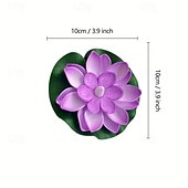 رخيصةأون أضواء الديكور-6 قطعة LED المياه العائمة مصباح اللوتس زهرة اللوتس، سبعة ألوان مقاومة للماء ضوء ليلي صغير، ديكور حمام السباحة المائي، مصباح نهر متمنيًا