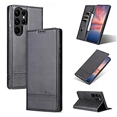 Недорогие Чехлы для Samsung-телефон Кейс для Назначение SSamsung Galaxy S24 S23 S22 S21 S20 Ultra Plus FE А55 А35 А25 А15 5Г A54 A34 A14 S25 Ультра Кошелек для карт Магнитный Полная защита тела Откидная подножка Ретро