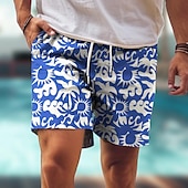 cheap Tropical Plants &amp; Flowers-Men&#039;s Coconut Tree Flower / Floral Swim Trunks Swim Shorts Board Shorts Mid Waist Hawaiian Casual Holiday Beach Drawstring with Mesh lining Elastic Waist Designer Clothing Apparel