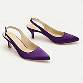 abordables Officiel-Escarpins violets à bride arrière et bout pointu pour femme - chaussures élégantes pour soirées et événements