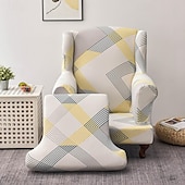 preiswerte Sesselabdeckung &amp; Armless Chair Cover-weicher, elastischer Tigerbankbezug, Freizeithockerbezug, karierter Rundum-Sofastuhlbezug