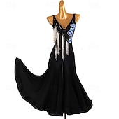 preiswerte Tanzkleidung für Balltänze-Für den Ballsaal Kleid Strass Damen Leistung Ausbildung Ärmellos Hoch Chiffon Chinlon