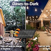 cheap Solar String Lights-Solar String Lights Outdoor Weatherproof with Remote, Solar Powered LED Edison Bulb Outdoor String Lights for Outside Patio Backyard Fence Halloween Christmas Decorations