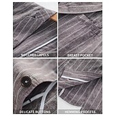 cheap Men&#039;s Classic Blazers-100% Linen Men&#039;s Linen Blazer Blazer Business Formal Evening Wedding Party Fashion Casual Spring &amp;  Fall Stripes Pocket Casual / Daily Single Breasted Blazer White Navy Blue Coffee