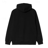 cheap Men&#039;s Custom Clothing-Men&#039;s Hoodie Custom Print Black White Hooded Letter Lace up Pocket Holiday Going out Streetwear Winter Spring &amp;  Fall Clothing Apparel Hoodies Sweatshirts Personalized custom made Long Sleeve