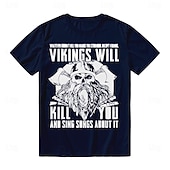 halpa Retro Grafiikka-T-paita Kuvio Vapaa-aika Keskiaika T-paita Kuvitettu varten Miesten Aikuisten Kuuma leimaus varten Halloween Karnevaali Naamiaiset Rento / arki