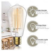 cheap Incandescent Bulbs-3pcs/6pcs 40W Incandescent Vintage Edison Light Bulb E27 Dimmable Retro Lamp ST58 Decorative for Home Living Room, Bedroom and Dining Room
