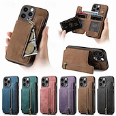 Χαμηλού Κόστους iPhone Θήκες-τηλέφωνο tok Για iPhone 16 15 14 Pro Max Plus iPhone 13 12 11 Pro Max Mini Πίσω Κάλυμμα με βάση στήριξης Υποδοχή κάρτας Ανθεκτική σε πτώσεις Ρετρό TPU PU δέρμα